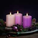 Conelist Set of 6 Gradient Pink Purple Small Pillar Candles 2 x 3 Inch Unscented Colored Votive Candles for Wedding Holiday Church Dinner Table Home Decor