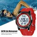 Beeasy Digital Watch for Men Women, 50M Waterproof, Ultra-Thin & Lightweight, 44mm Silicone Sports Watch with Alarm, Stopwatch, Countdown, Ideal for Gym, Running, School, Daily Wear