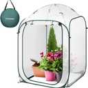 VIVOSUN 39x39x63-Inch Portable Walk-in Greenhouse, with PVC Cover & Detachable Base, Instant Pop-up and Folding, Mini Greenhouse with Roll-Up Door & Mesh Window for Indoor Outdoor, Wind Ropes Included