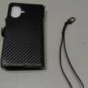 Defencase for iPhone 17 Case Wallet with RFID Blocking Card Holder for Women and Men, Fashion PU Leather Magnetic Snap Flip Zipper Strap Wallet Phone Case for iPhone 17 6.3", Carbon Fiber Black