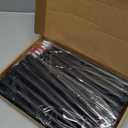 Macarrie 24 Packs Flameless Taper Candles Battery Operated Fake 11 Inch Long Candlelight LED Flameless Candlesticks Flickering Tapered for Spring Summer Wedding(Black)