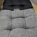 Downluxe Chair Cushions for Dining Chairs 4 Pack, Tufted Indoor Chair Pads with Non-Slip Bottom, U-Shaped Kitchen Chair Cushions, 17"x17"x4", Dark Grey