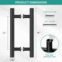 18″ Matte Black Barn Door Handles Heavy Duty Double Sided