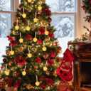 8.8Ft Vintage Christmas Bubble Lights, Outdoor Tree Lights with 10 Gold Glitter Bulbs, C7/E12 Candelabra Base, 5W String Lights with Gold Liquid Great for Indoor Xmas Celebrations Decorations (Clear/Golden Onion)