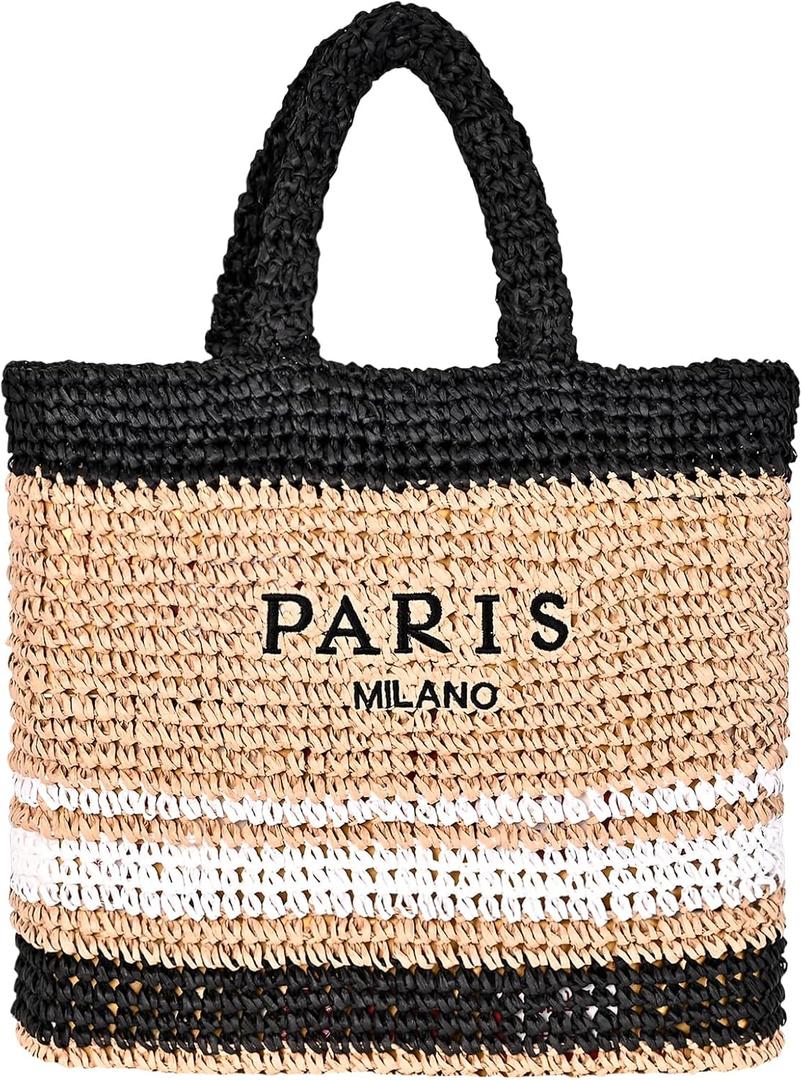 Large Straw Beach Bag for Women Summer Woven Shoulder Tote Bag Straw Purses and Handbags for Vacation | Large, Straw, Summer, Woven, Straw Purses, for Vacation