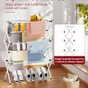 Sakugi Foldable Clothes Drying Rack Metal Laundry Drying Rack with Non-Slip Feet, 3-Tier Space-Saving Clothing Rack for Organization, Indoor & Outdoor Use, 11.4"D x 29.1"W x 37.4"H, White and Black