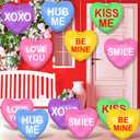 18 Pcs Valentines Day Inflatable Conversation Hearts Outdoor Decorations, Valentine Blow Up Yard Decorations, Inflatable Hanging Ornaments for Valentines Day Wedding Anniversary Yard Garden, Colorful