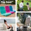 Step2 Foldable Adult Flip Seat, Portable Outdoor Chair for Poolside, Tailgating, Camping, Picnic Chair, Provides Back Support When Sitting on Ground, White