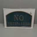 Cast Metal No Trespassing Arch Statement Plaque Sign - WALL or LAWN Display Plaque - Home or Outdoor Privacy Sign - Powder Coated Aluminum - UV Resistant - Easy to Install!