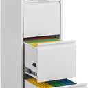 4 Drawer File Cabinet with Lock,Heavy Duty Vertical Filing Cabinets for Home Office, File Storage Cabinet for Letter/Legal/A4/F4 Size File,Assembly Required
