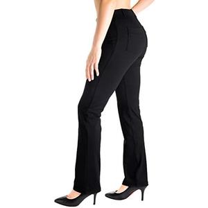 Yogipace,Belt Loops,Women's Regular Straight Leg Yoga Dress Pants, Size: L
