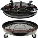 Plant Caddy with Wheels 20 Inch 1 Pack, Heavy Duty Metal Plant Stand & Dolly with Lockable Casters, Holds 310 lbs for Indoor Outdoor Large Flower Pots, Black