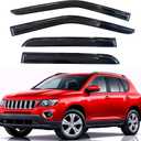KPY Rain Guards Fit for 2007-2016 Jeep Compass, Out-Channel Window Visors Vent Wind Deflectors 4PC, Car Accessories for 07-16 Compass