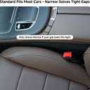 Car Seat Gap Filler Set of 2, 3IN1 Seat Side Gap Filler Plug with Storage Slot & Hook Function, Soft Foam Universal Fit Car SUV Truck Fill Gap Between Seats Console OrganizerStandard Saddle Brown