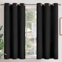 YoungsTex Short Blackout Curtains 40 Inch Length for Bedroom - Black Kitchen Window Drapes with Grommet Thermal Insulated Privacy for Bathroom Small Window, 2 Panels, 42 x 40 Inch