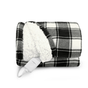 Sunbeam Electric Throw Royal Luxe Microplush Heated Blanket, 4 Heat Settings, 4-Hour Auto Shut-Off, Fast Heating, Warm and Cozy, Grey Rodeen Plaid, Throw