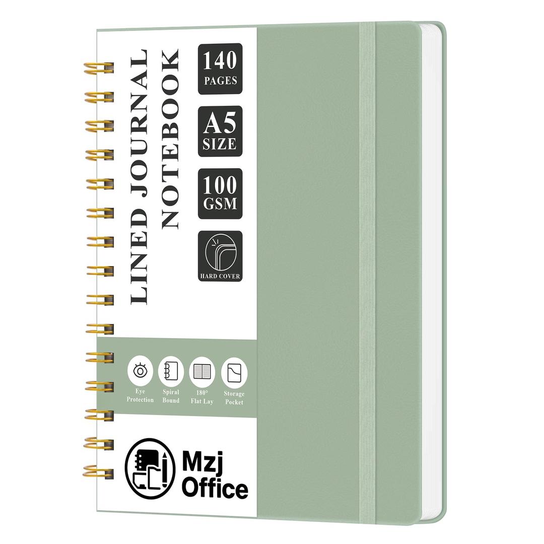 Lined Journaling Notebook for Women, A5 Spiral Notebook with 100gsm Thick Paper, 70 Sheets / 140 Pages, Notebooks for Work, Journals, Notes, Bible Study, and Daily Use 3pcs