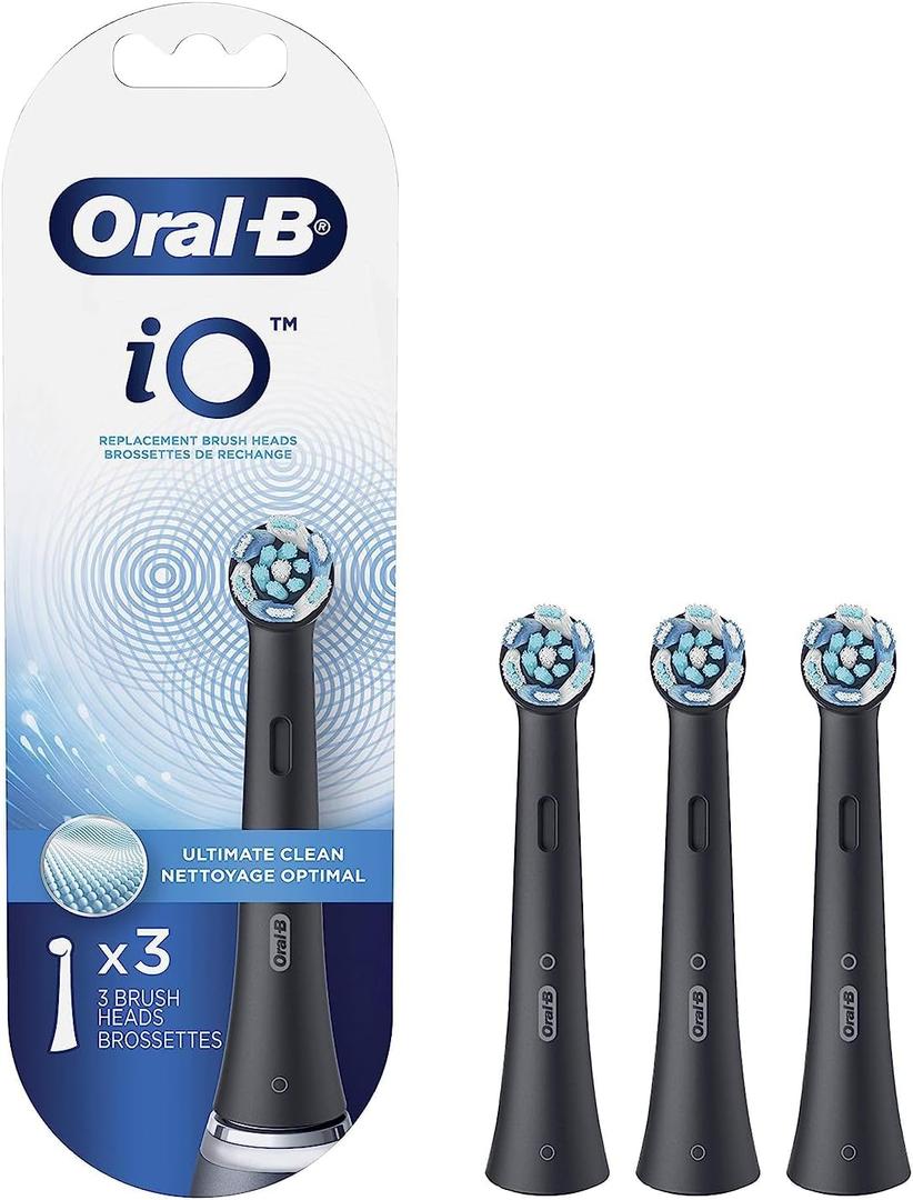 Oral-B iO Series Ultimate Clean Electric Toothbrush Replacement Brush Heads for an Oral-B Electric Toothbrush, 3 count, Black
