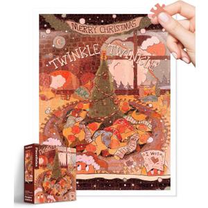 PieceRelax Plastic Jigsaw Puzzles for Adults 1200 Pieces - Twinkle Twinkle - What Does Santa Look Like? Most Satisfying Table Games and Gifts No Puzzle Mat Required [H3801]