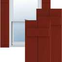 Ekena Millwork 10 3/4"W x 42"H True Fit PVC Two Board Joined Board-n-Batten Shutters, Pepper Red (Per Pair - Hardware Not Included)