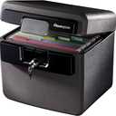 SentrySafe Black Fireproof and Waterproof Safe, File Folder and Document Box with Key Lock, Ex. 14.3 x 15.5 x 13.5 inches, HD4100