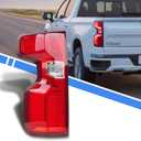 Driver Side LED Tail Light Assembly Compatible With 2019-2024 Chevy Silverado 1500, LED Style Left Rear Brake Lamp, with Bulb Harness, Replaces# 84678149 GM2800311