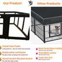 Transparent Indoor Dog Playpen with Safety Lock, Indoor Dog Fence for Small & Medium Pets | Secure, Stylish, Easy Clean Play Pen for Dogs & Pets with Scratch Resistant Panels (Black, 10 Panel)