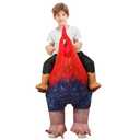 COMIN Inflatable Chicken Costume Kids Rooster Suit Funny Cosplay Halloween Costume for Boys Girls Birthday Christmas Supplies (48'')