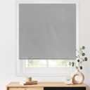 LazBlinds 100% Blackout Roller Shades, No Tools No Drill Cordless Blinds for Windows, Thermal Insulated UV Protection Privacy Window Shades for Bedroom (48''W x 72''H, Grey) (Gery)