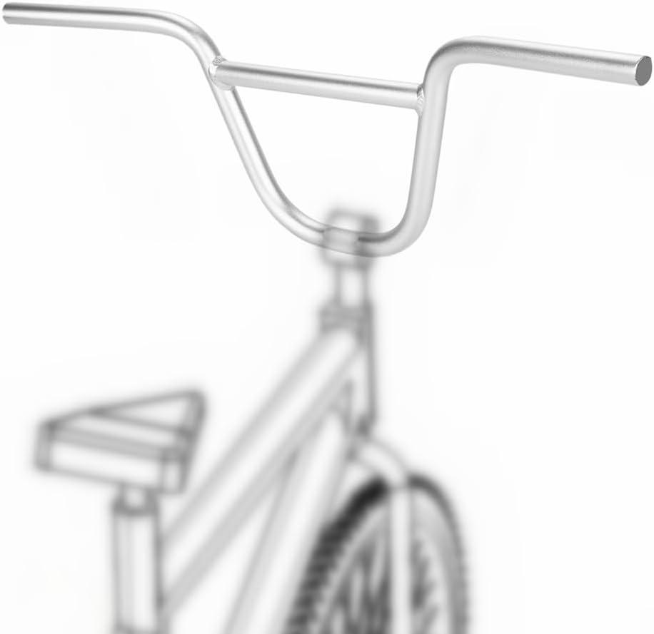 BMX Handlebar 22.2mm Bike Riser Handlebar, Length 680mm, Bicycle Handle Bars Aluminum Alloy Silver