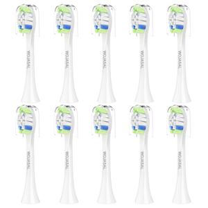 Replacement Toothbrush Brush Heads Compatible with Philips Sonicare Electric Toothbrushes with Click-on System Dupont Bristles for Optimal Plaque Remove, Pack of 10, White