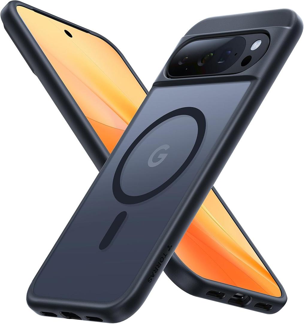 TORRAS Magnetic Shockproof for Google Pixel 10 Pro Case/Pixel 10 Case[Military Grade 12FT Drop Protection][Fit for MagSafe], Slim Matte Translucent & Sturdy Armor Case for Pixel 10/10 Pro, Black
