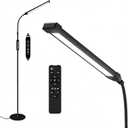15W LED Floor Lamp with Stepless Adjustable 3000K-6000K Colors and Dimmer, LEDs Lash Lamp Tattoo Light Makeup Light, 360 Gooseneck Standing Light for Living Room, Bedroom, Office (Remote & Touch) (71.65 in)
