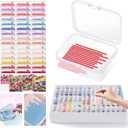 Diamond Art Storage Containers Trays, 45pcs Diamond Painting Trays with Lids, 2-in-1 Beads, Gems & Drills Storage and Line-Up Accessories for Diamond Painting