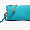 JEN & CO. Riley Small Crossbody Bags Vegan Leather Wristlet Wallets Clutch Purses Shoulder Handbag for Women (Ocean Teal)