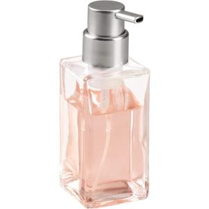 iDesign Casilla Modern Glass Pump Liquid Foam Hand Soap Dispenser for Kitchen, Bathroom, Sink, Vanity, Holds 14 oz, Clear