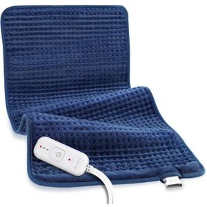 Comfytemp Extra Large Heating Pad for Back & Period, 33''x 17'' King Size, FSA Eligible Items Only List, HSA Approve Electric XL Heated Pad for Shoulder/Neck/Knee, Small Lap Blanket, Washable (Blue)