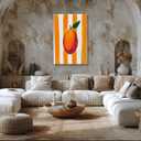 Trendy Fruit Kitchen Wall Art Vintage Mango Posters Fruit Abstract Art Canvas Print Preppy Poster Minimalist for Farmhouse Room Decor Bedroom 8x12inch Framed