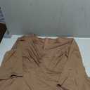 Nmoder Women's Plus Size Stretchy Flared Wrap Dress Casual Wedding Guest Midi Dresses V Neck 3/4 Sleeve A-Line Swing Dress (Brown, 3x)