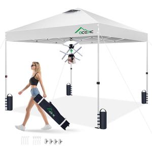 Acepic 10x10 Pop Up Canopy Tent, One Push Instant Outdoor Gazebo with Vented Top, Upgraded 300D Silver Coated Sun Shade for Parties Camping Vendor, Includes Wheeled Bag and 4 Sandbags, White