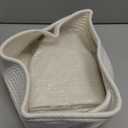 JMvicyroam Woven Basket,Small Rope Storage Bin with Handles & Ribbon Bag, Organizer for Shelves Closets,Gift Basket Empty for Birthday,Books,Dog Toys,White/2 Pack