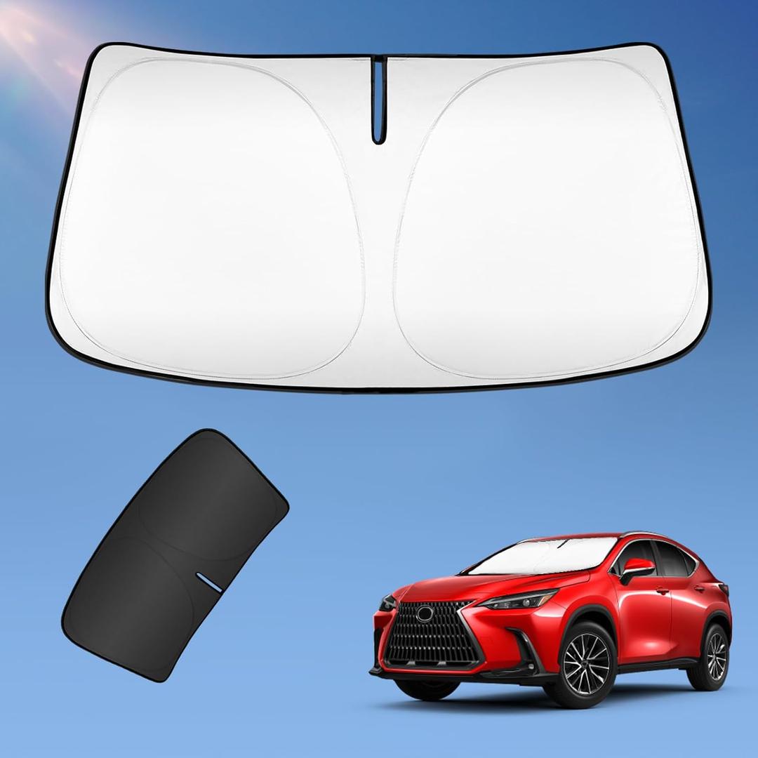 Sun Shade Sunshade for Lexus NX 2022-2025 NX250 NX350 NX350h NX400h+ NX450h+ Windshield Cover, 4-Layers Sun Screen Shield Protector 240T Silver Coating Sun Visor Foldable Window Shade Accessories