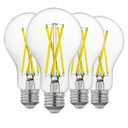 FLSNT 100W Equivalent Dimmable A21 LED Light Bulbs, Efficient 12W, 1600Lumens, 5000K Daylight, CRI90, E26 Medium Base, Clear Glass, 4 Pack