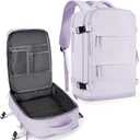 coowoz Large Travel Backpack For Women Men,Carry On Flight Approved,Hiking Waterproof Outdoor Sports Rucksack Casual Daypack Fit 15.6 Inch Laptop Shoes Compartment (Purple) (30L)