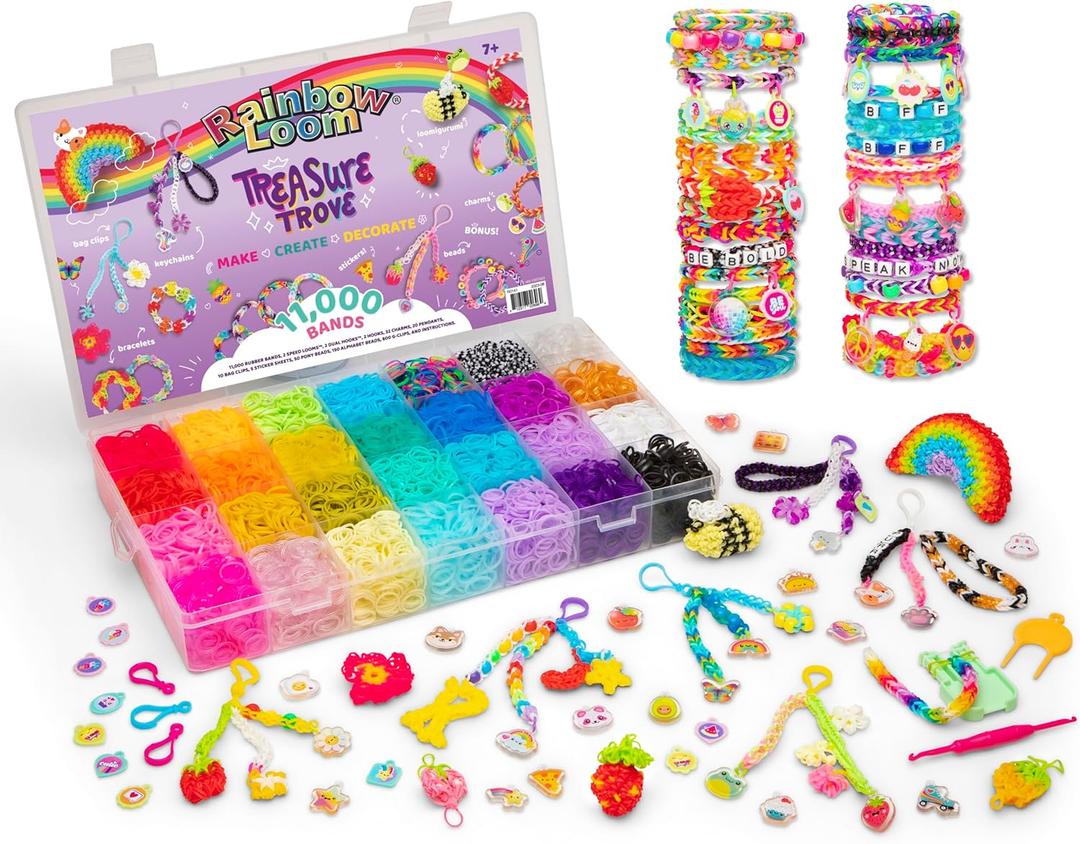 Rainbow Loom: Treasure Trove - DIY Rubber Band Bracelet Craft Kit with Case - 11,000 Loom Bands & Accessories, Design & Create, Ages 7+ 