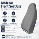 SecosAutoparts Driver or Passenger Side Top Lean Back Replacement Cloth Seat Cover Gray Compatible with Chevy Express GMC Savana Van 2003 2004 2005 2006 2007 2008 2009 2010 2011 2012 2013 2014