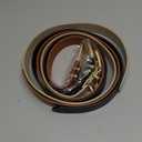 LEACOOLKEY 3 Pack Women's Leather Belts for Jeans Dress Pants Fashion Ladies Leather Belts with Gold Buckle (A-black+brown+beige), Size: M:Fits waist size 31"-36"