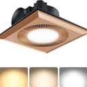 Bathroom Exhaust Fan with LED Light, Quiet Ventilation Bath Fan Combo for Ceiling,Vent Fans 374 CFM Adjustable Light 3000K/4000K/6500K for Laundry Shower Restroom Farmhouse