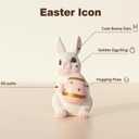 Easter Bunny Statue, Spring Tabletop Decoration, Cute Rabbit Figurine for Home Yard Garden Easter Decor (Bunny and Egg)