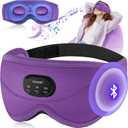 TOPOINT Sleep Mask with Bluetooth Headphones, 3D Eye Mask for Sleep Headphones with White Noise, Total Blackout, 5.4 Bluetooth, Timer, 15 Hours for Women Men, Travel, Meditation, Nap, CPAP Users